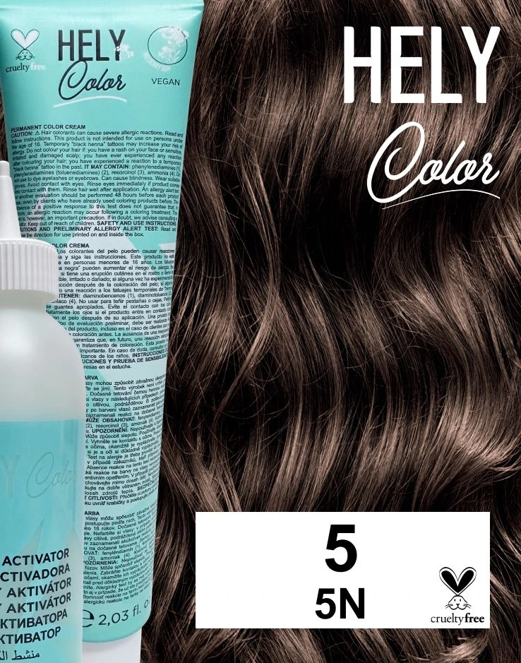Hely Color permanentní barva na vlasy - světle hnědá (5/5N) 60 ml