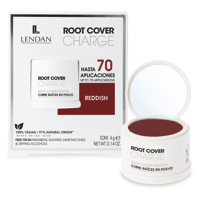 Lendan Root Cover pudr pro zakrytí odrostů a šedin červený 4 g