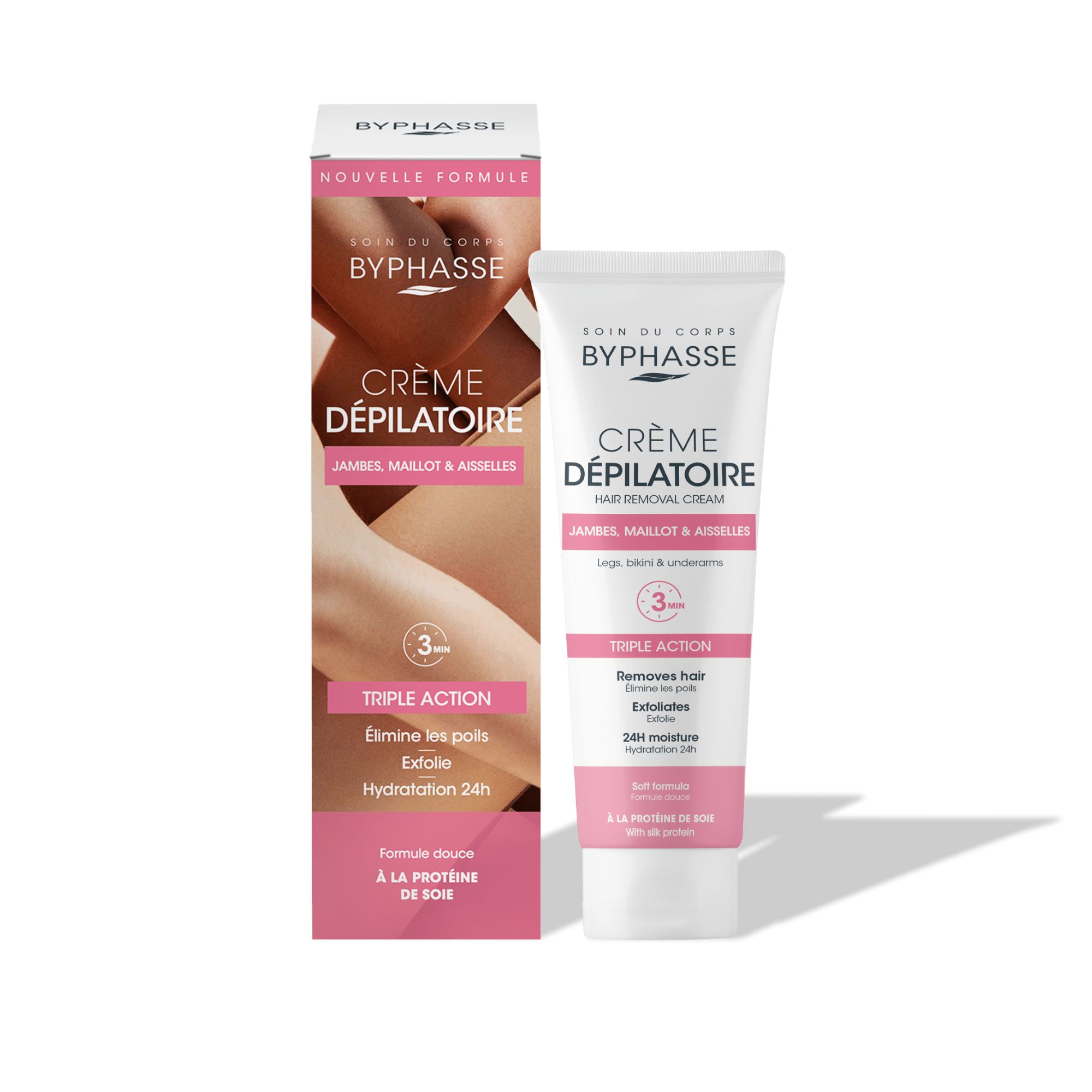 Byphasse Silk Protein depilační krém s hedvábnými proteiny 125 ml