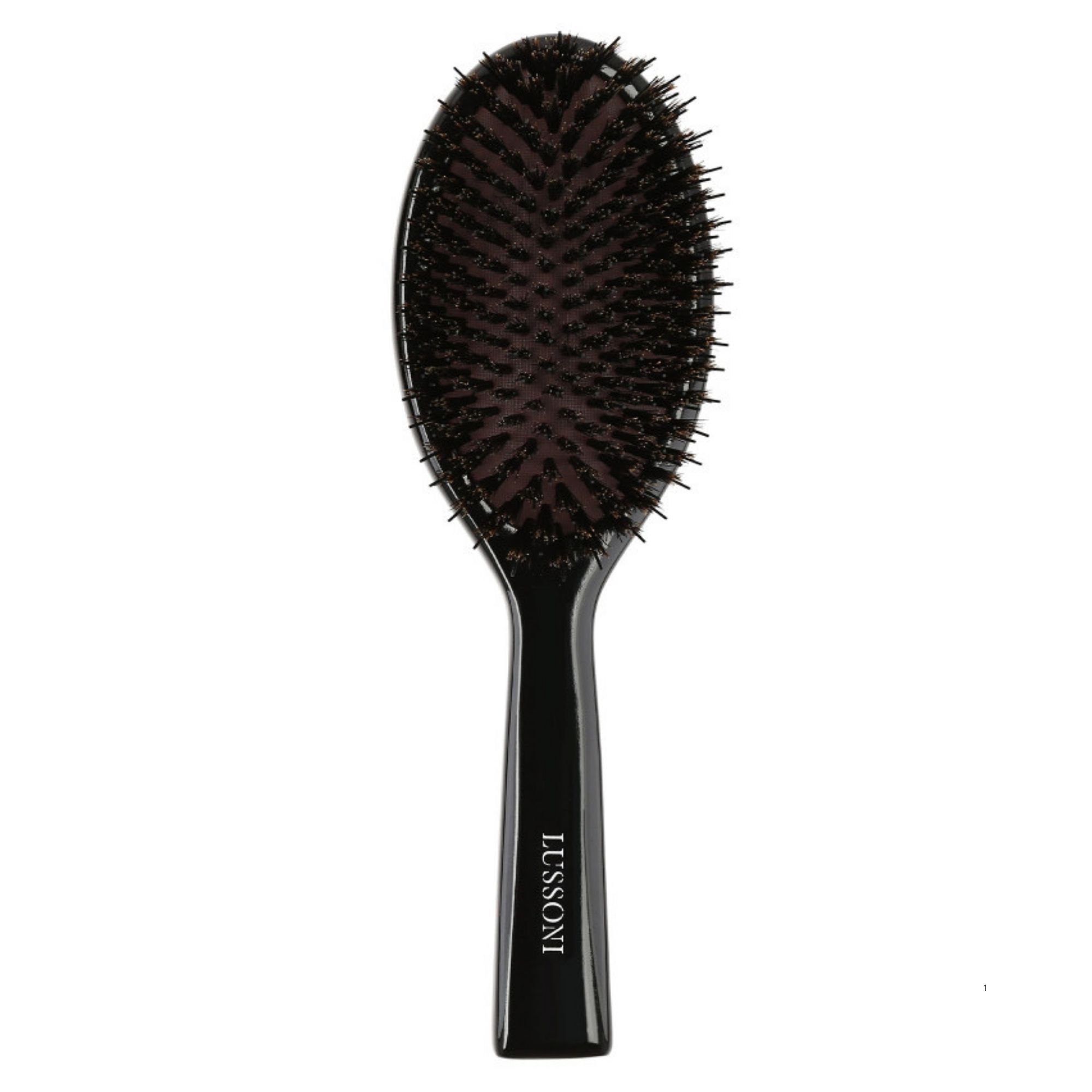 LUSSONI Natural Style plochý oválný kartáč s kančími štetinami