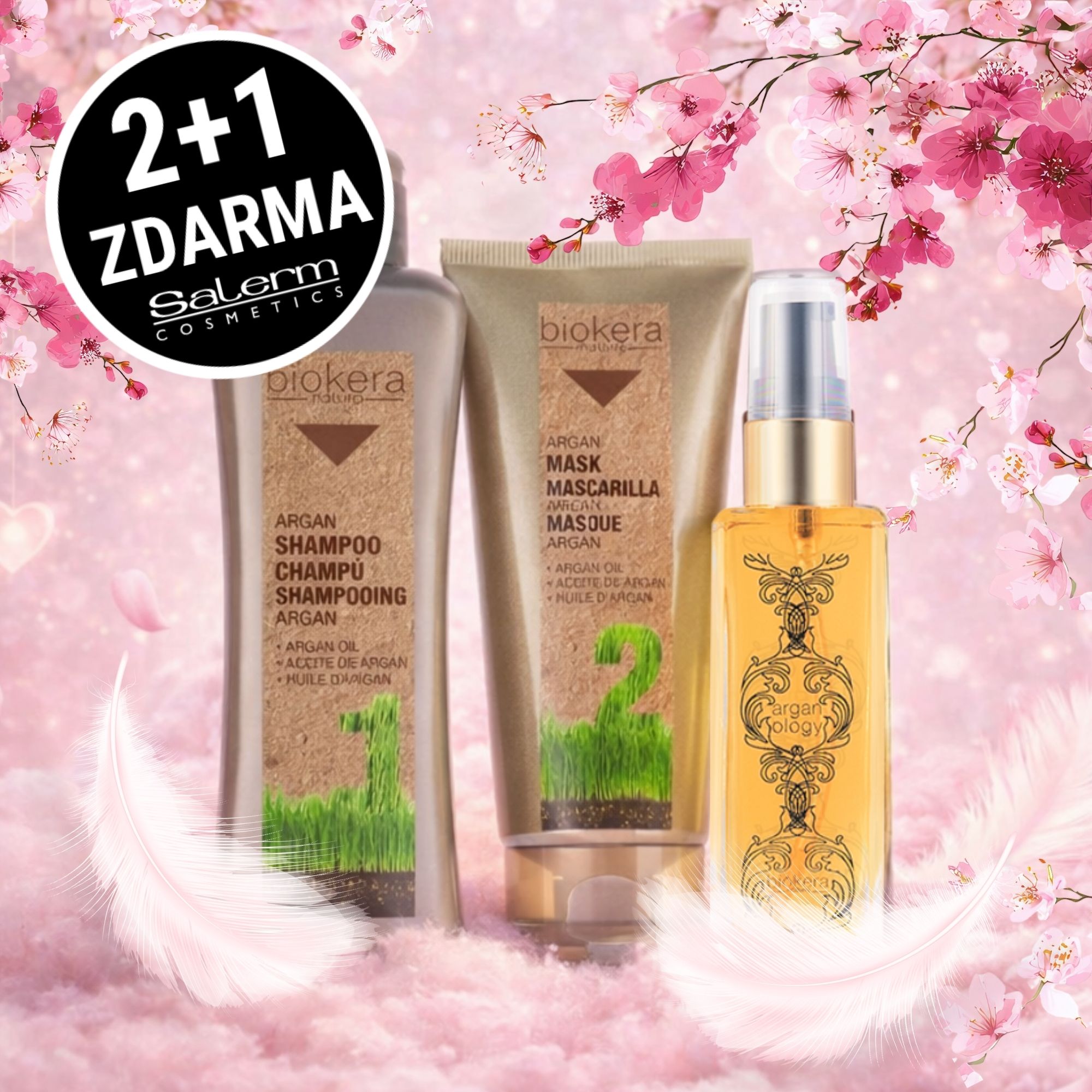 2+1 Zdarma! Biokera Argan kosmetická sada pro krásné vlasy