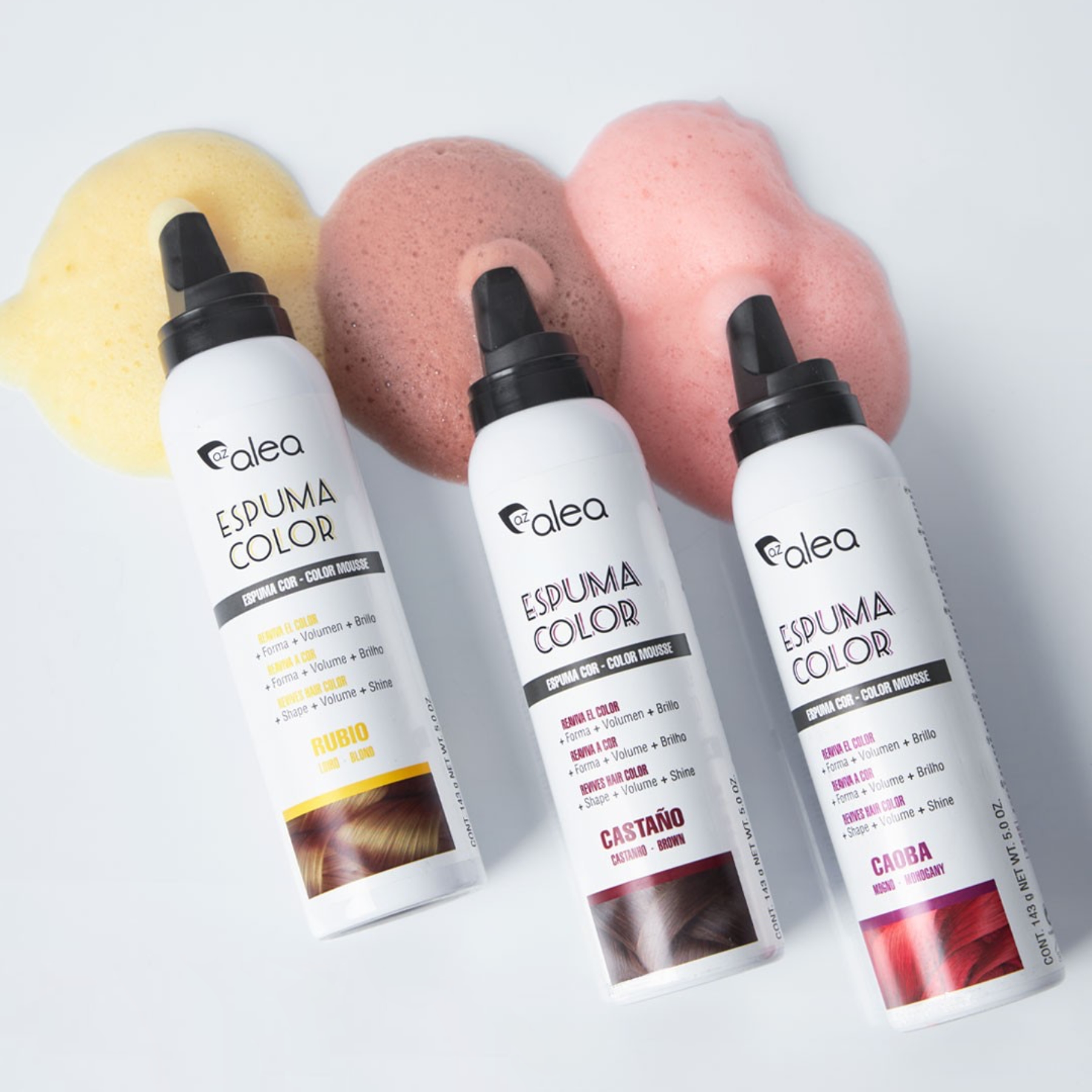 Alea Espuma Color barevná tužící pěna na vlasy HNĚDÁ 150 ml