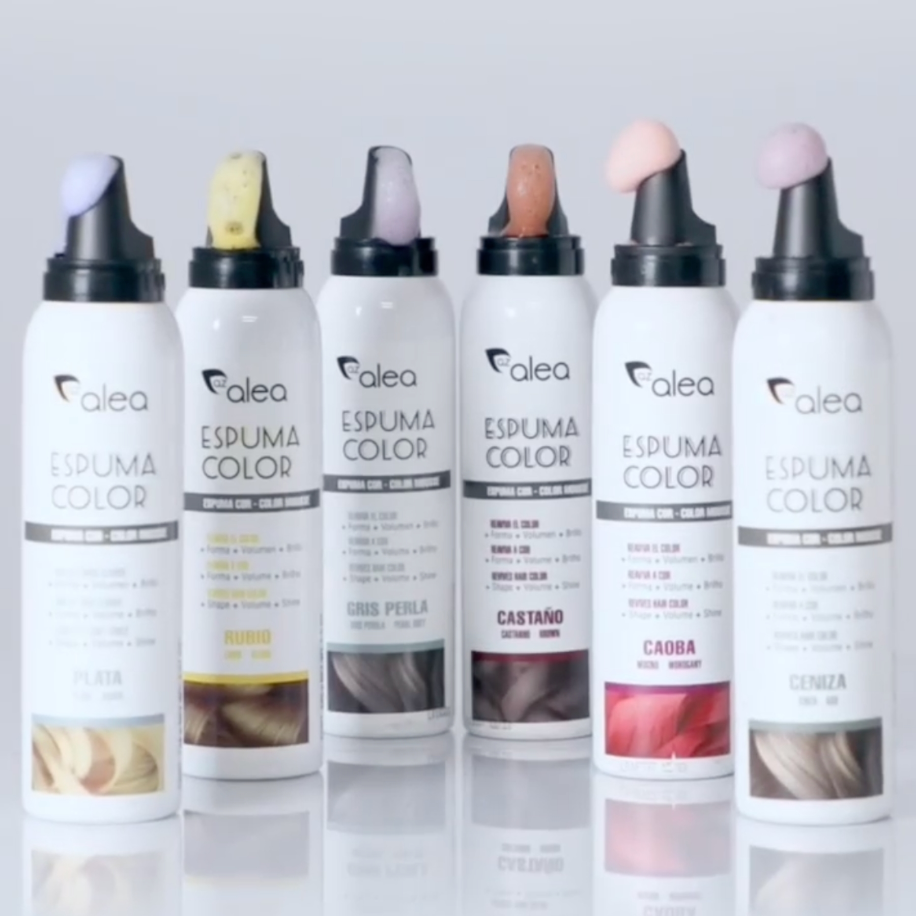 Alea Espuma Color barevná tužící pěna na vlasy POPELAVÁ 150 ml