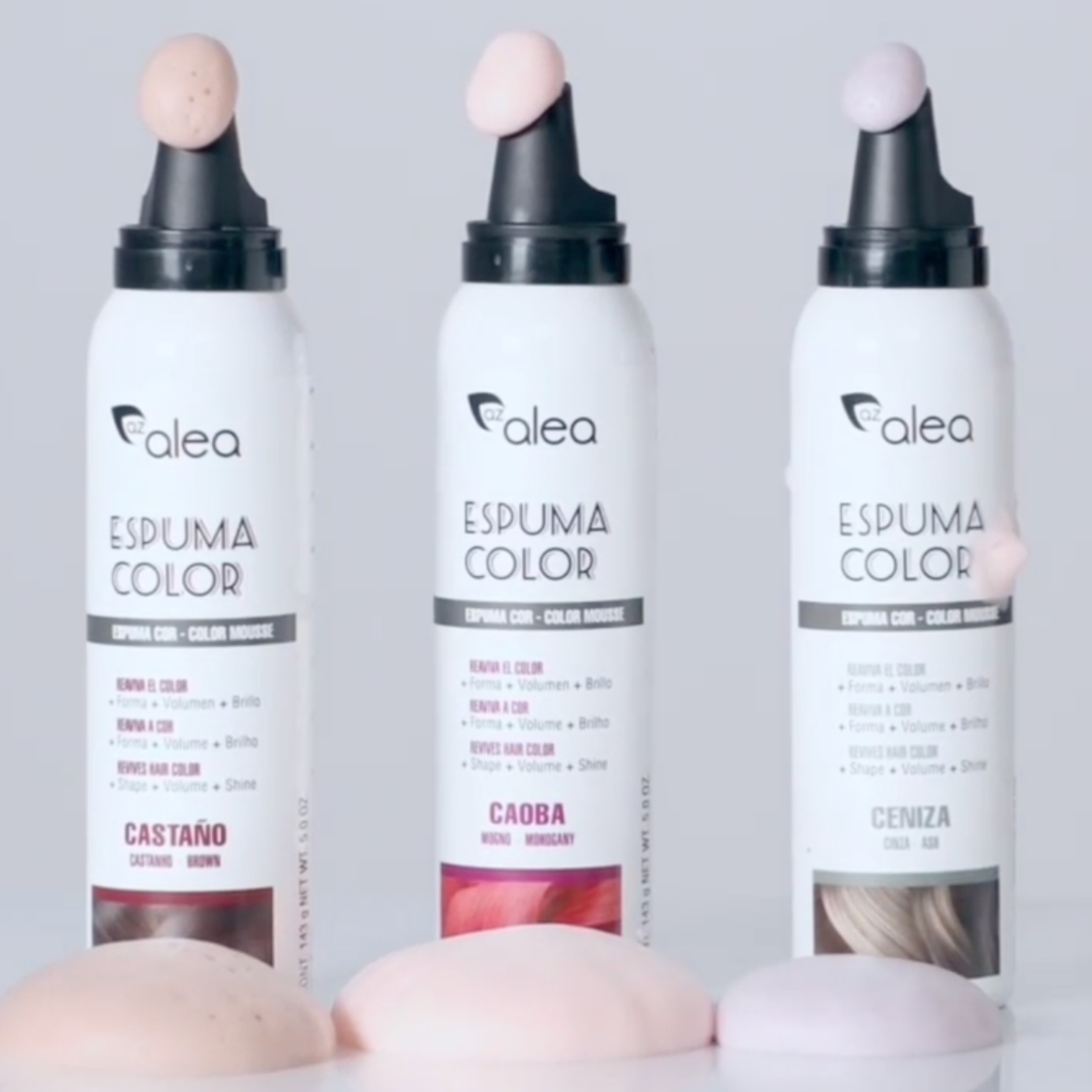 Alea Espuma Color barevná tužící pěna na vlasy HNĚDÁ 150 ml