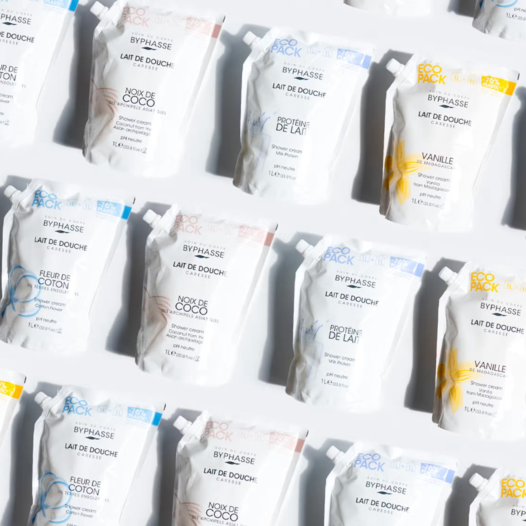 Byphasse sprchový krém madagaskarská vanilka (eco pack) 1000 ml