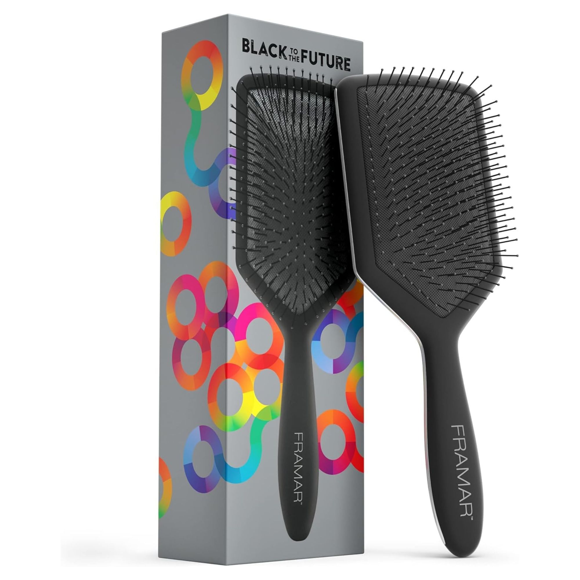 Framar Black To The Future plochý kartáč na vlasy