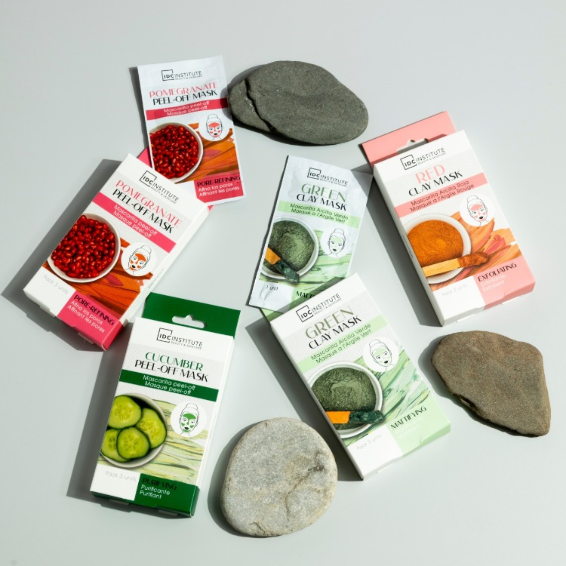 IDC Cucumber Peel-Off pleťová maska pro unavenou pleť 3x8 g