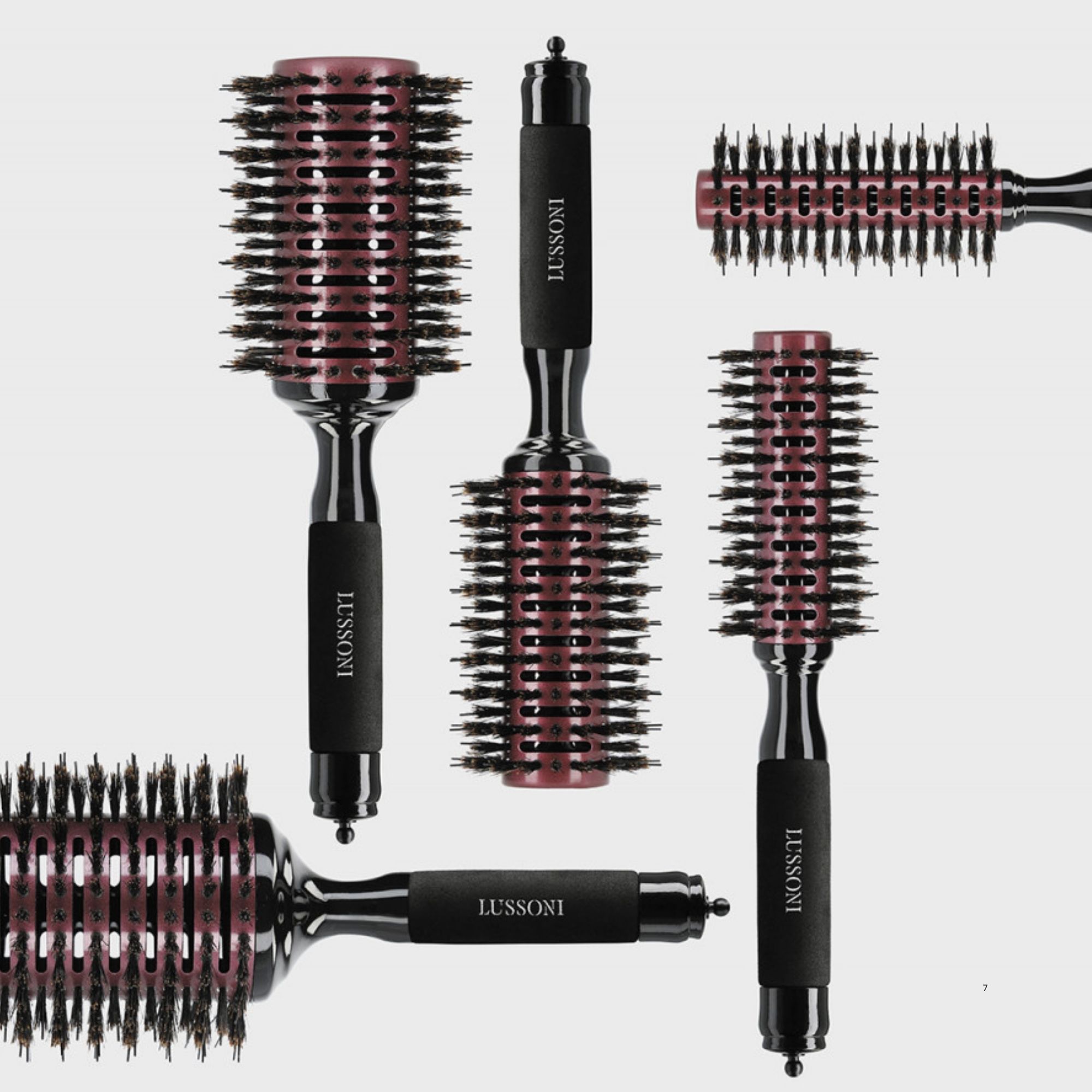 LUSSONI Natural Style kulatý kartáč s kančími štetinami 50 mm