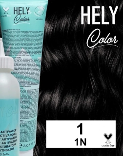 Hely Color permanentní barva na vlasy - černá (1/1N) 60 ml