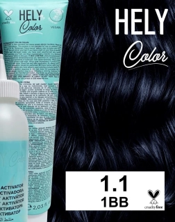 Hely Color permanentní barva na vlasy - černá modrá (1.1/1BB) 60 ml