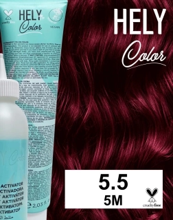 Hely Color permanentní barva na vlasy - světle hnědá mahagonová (5.5/5M) 60 ml