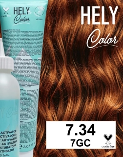 Hely Color permanentní barva na vlasy - blond zlatá měděná (7.34/7GC) 60 ml