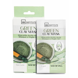 IDC Green Clay Peel-Off pleťová maska pro zmatnění pleti 3 x 8 g